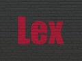 Law concept: Lex on wall background