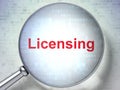Law concept: Licensing with optical glass