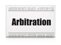 Law concept: newspaper headline Arbitration