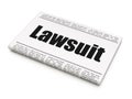 Law concept: newspaper headline Lawsuit
