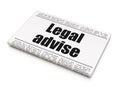 Law concept: newspaper headline Legal Advise Royalty Free Stock Photo