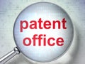 Law concept: Patent Office with optical glass