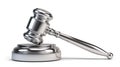 Law concept - Silver judge gavel