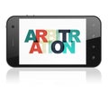 Law concept: Smartphone with Arbitration on display