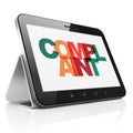 Law concept: Tablet Computer with Complaint on display Royalty Free Stock Photo