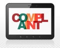 Law concept: Tablet Pc Computer with Complaint on display Royalty Free Stock Photo