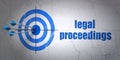 Law concept: target and Legal Proceedings on wall background