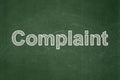 Law concept: Complaint on chalkboard background Royalty Free Stock Photo