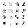 Law consulting, legal compliance vector icons