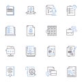 Law corporation line icons collection. Legal, Advocate, Attorney, Litigator, Counsel, Jurist, Barrister vector and Royalty Free Stock Photo