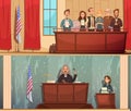 Law Courtroom 2 Vintage Banners Set