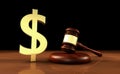 Law And Dollars Symbol Cost Of Justice Concept