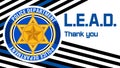 Law Enforcement Appreciation Day is celebrated in USA on January 9th each year. Police department badge, sheriff shield is shown. Royalty Free Stock Photo