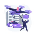 Law enforcement drones abstract concept vector illustration.