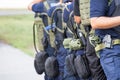 Law enforcement training team with tactical equipment and tactic Royalty Free Stock Photo