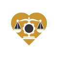 Law firm gear with heart shape concept logo design Royalty Free Stock Photo