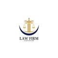 Law Firm logo and icon design template- Royalty Free Stock Photo