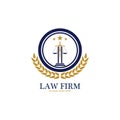 Law Firm logo and icon design template- Royalty Free Stock Photo