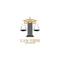 Law Firm logo and icon design template-vector