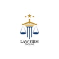 Law Firm logo and icon design template-vector