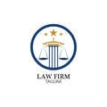 Law Firm logo and icon design template-vector