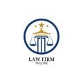 Law Firm logo and icon design template-vector Royalty Free Stock Photo