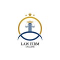 Law Firm logo and icon design template-vector Royalty Free Stock Photo