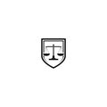 Law firm logo. Justice scales icon isolated on white background Royalty Free Stock Photo