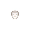 Law firm logo. Justice scales icon isolated on white background Royalty Free Stock Photo