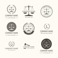 Law firm logo template. set of vintage labels Royalty Free Stock Photo