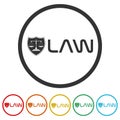 Law firm shield logo color set Royalty Free Stock Photo