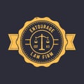 Law firm vintage round logo, law office emblem, law firm vintage badge