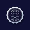 Law firm vintage round logo, law office emblem