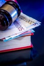 Law gavel with book and euro money Royalty Free Stock Photo