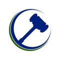 Law Hammer Justice Eclipse Symbol Design