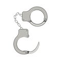 law handcuffs cartoon vector illustration