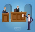 Law horizontal banner set with judical system elements isolated vector illustration Royalty Free Stock Photo