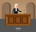 Law horizontal banner set with judical system elements isolated vector illustration