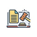 Color illustration icon for Law, constitution and justice