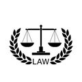Law icon isolated on white background. Justice scale icon Royalty Free Stock Photo