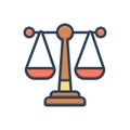 Color illustration icon for Law, justice and syllogism Royalty Free Stock Photo