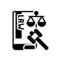 Black solid icon for Law, legitimate and legal