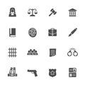 Law icon set Royalty Free Stock Photo