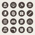 Law icon set Royalty Free Stock Photo