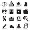 Law icon set Royalty Free Stock Photo