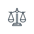 law icon vector from law and justice concept. Thin line illustration of law editable stroke. law linear sign for use on web and Royalty Free Stock Photo