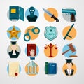 Law Icons Flat Royalty Free Stock Photo