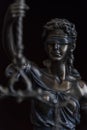 Law and judgment concept. Figure of Lady Justice in notary office close-up. Royalty Free Stock Photo
