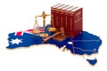 Law and justice in Australia concept, 3D rendering
