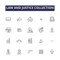 Law and justice collection line vector icons and signs. justice, legal, court, lawyer, vector, judge, illustration